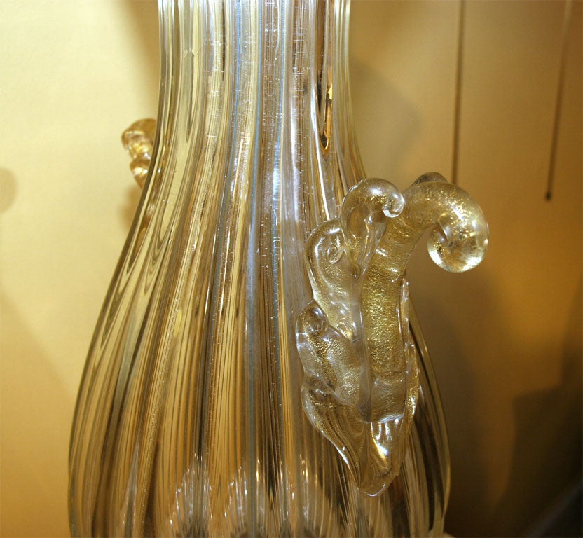 1940's Overscaled Barovier Gold Murano Glass Table Lamp 2