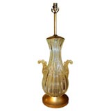 1940's Overscaled Barovier Gold Murano Glass Table Lamp