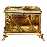 Antique French Bronze and Crystal Casket