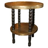 Antique Unique Vienna Secessionist Brass 
Oak Side Table