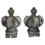 Pair of Large Gothic Style Zinc Finials