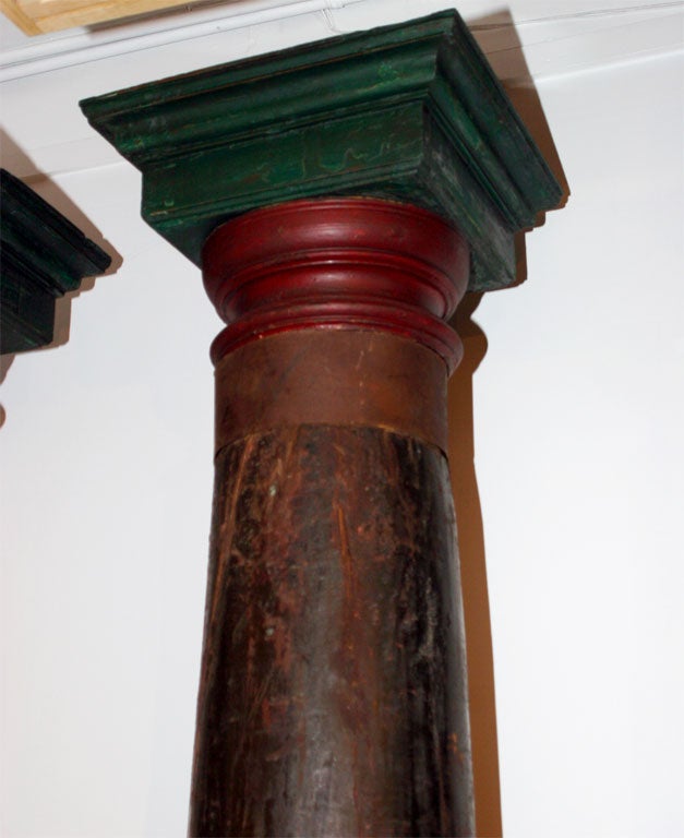 Set of Four Tall Carved Teak Pillars For Sale at 1stdibs