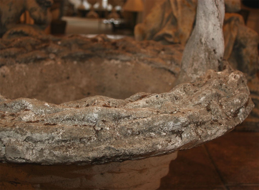 Cast Stone Basket Planter For Sale at 1stdibs