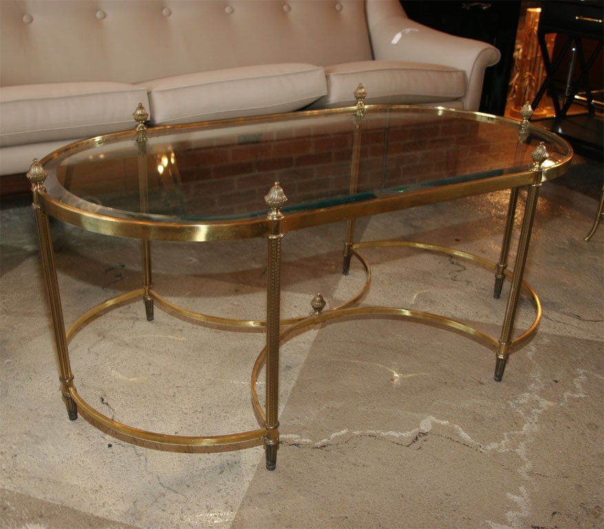 Le Barge Oval Brass Coffee Table