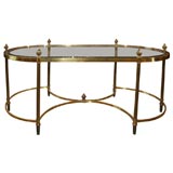 Le Barge Oval Brass Coffee Table