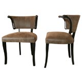 Pair Ebonized Klismos Chairs