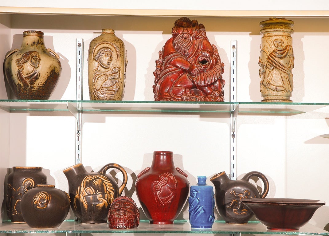 Scandinavian Modern Collection of Jais Nielsen Ceramics For Sale