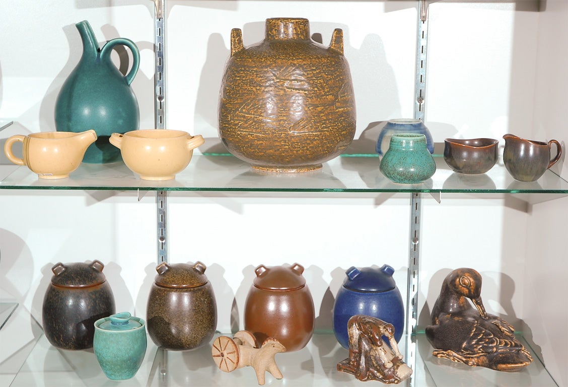 Kollektion von Saxbo-Vasen (Töpferwaren) im Angebot