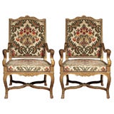 FRENCH 19TH C REGENCE STYLE ARMCHAIRS