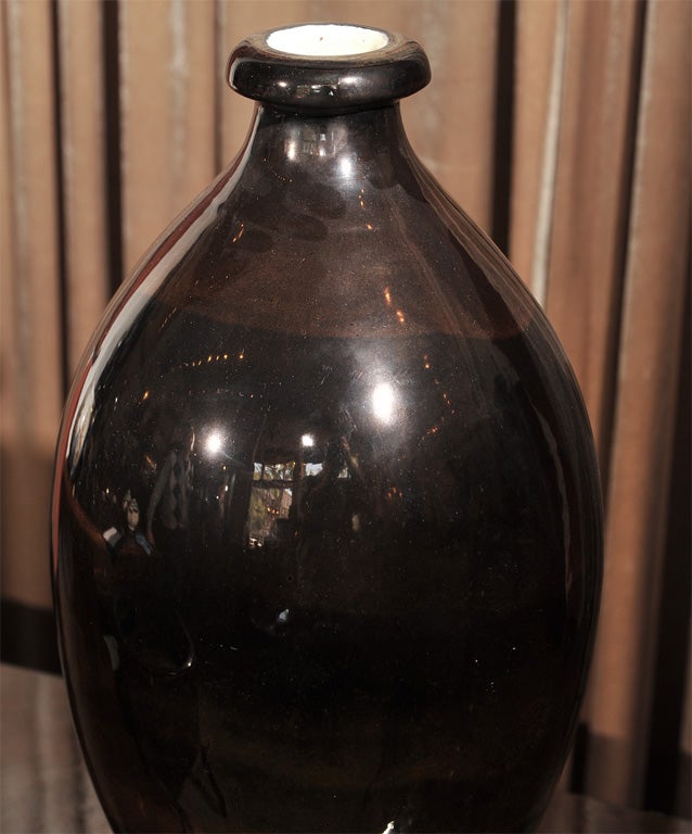 Rare Black and Gold Iridescent Boch Vase-Catteau In Excellent Condition In Oakland, CA