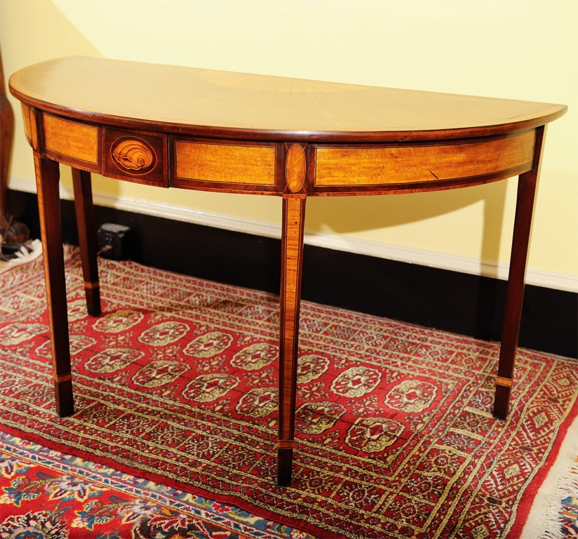 Hepplewhite Demi-Lune Console Table