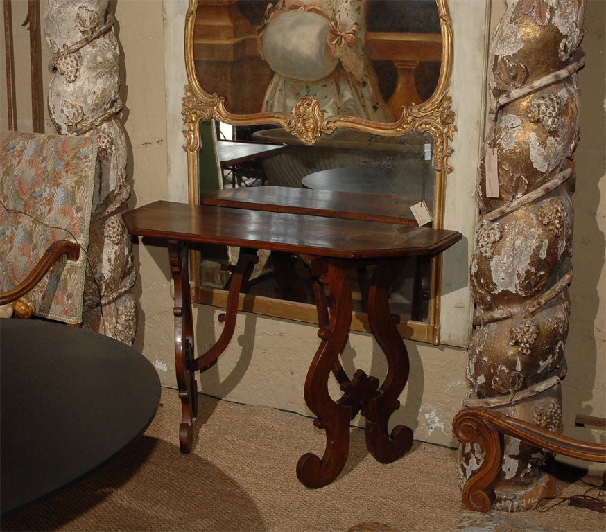 Italian walnut console, mid 19th C.