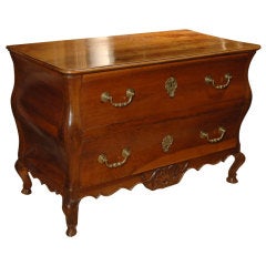 Louis XV Walnut Bombe Chest of Drawers