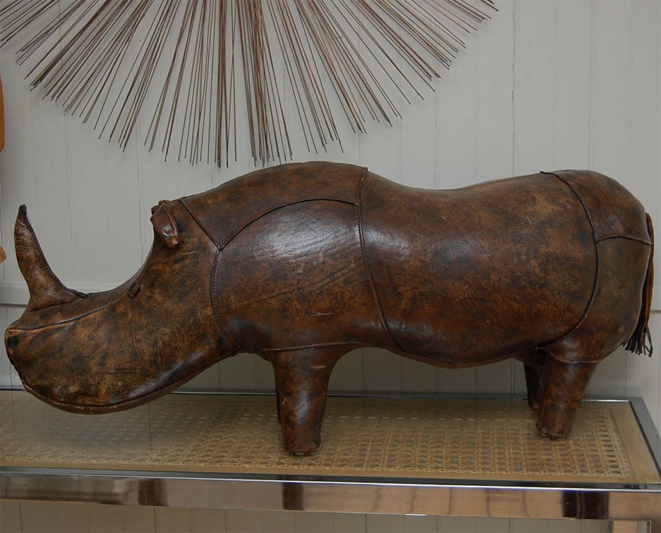 Mid-20th Century Abercrombie & Fitch Leather stuffed rhino