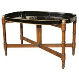 Black Lacquer and Gilt Tray Top Coffee Table