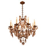 French Louis XVI Style Gilt Iron Chandelier