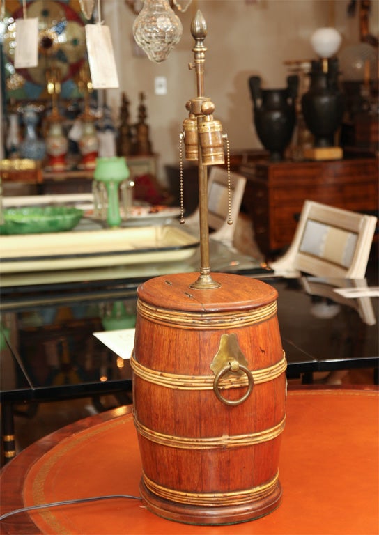 Wicker Bound Oak Lamp 4