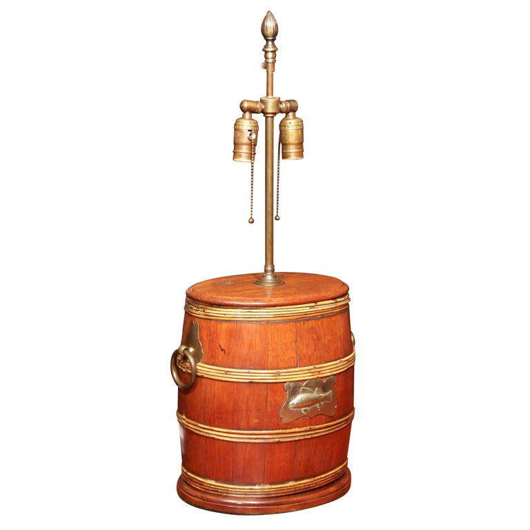 Wicker Bound Oak Lamp