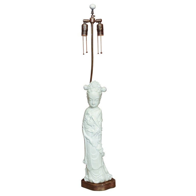 French Blanc de Chine Table Lamp
