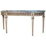 A Silver GIlt and Creme Painted Demi-lune Console by Jansen