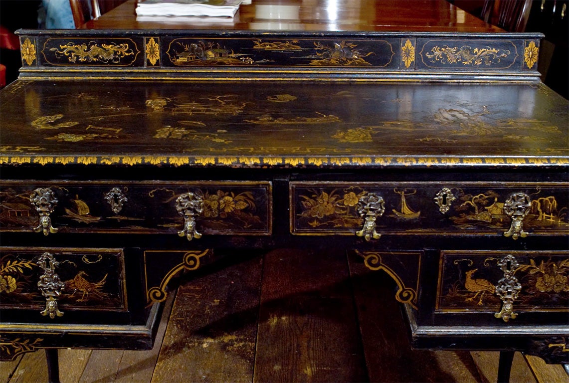 18th Century and Earlier Boston Queen Anne Japanned Lowboy