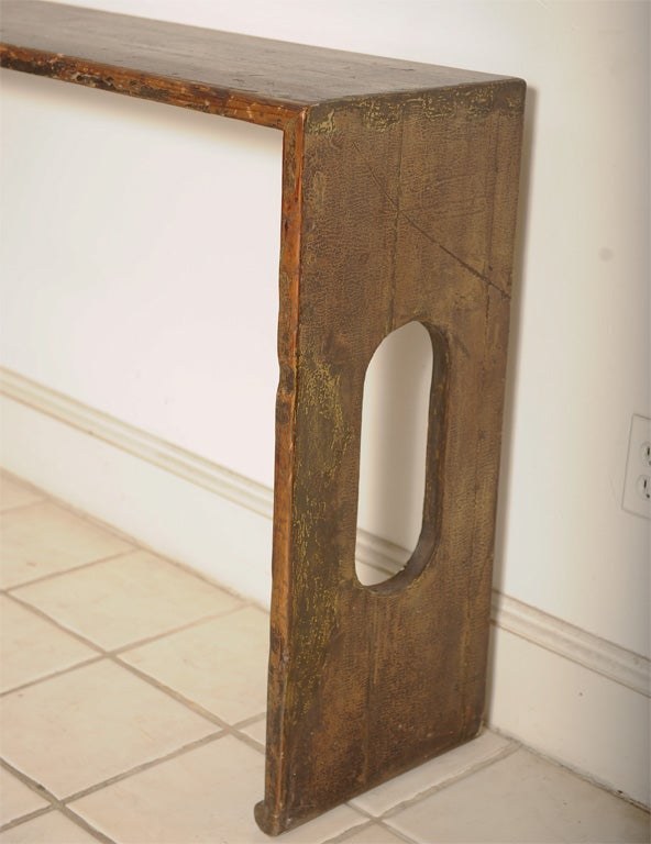 Console Table with Crackled Lacquer Finish