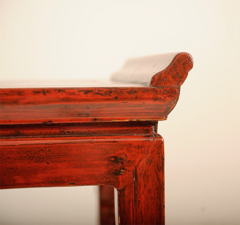 RED LACQUER  CONSOLE TABLE