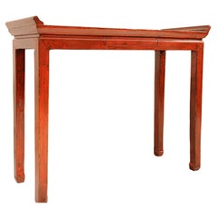 RED LACQUER  CONSOLE TABLE