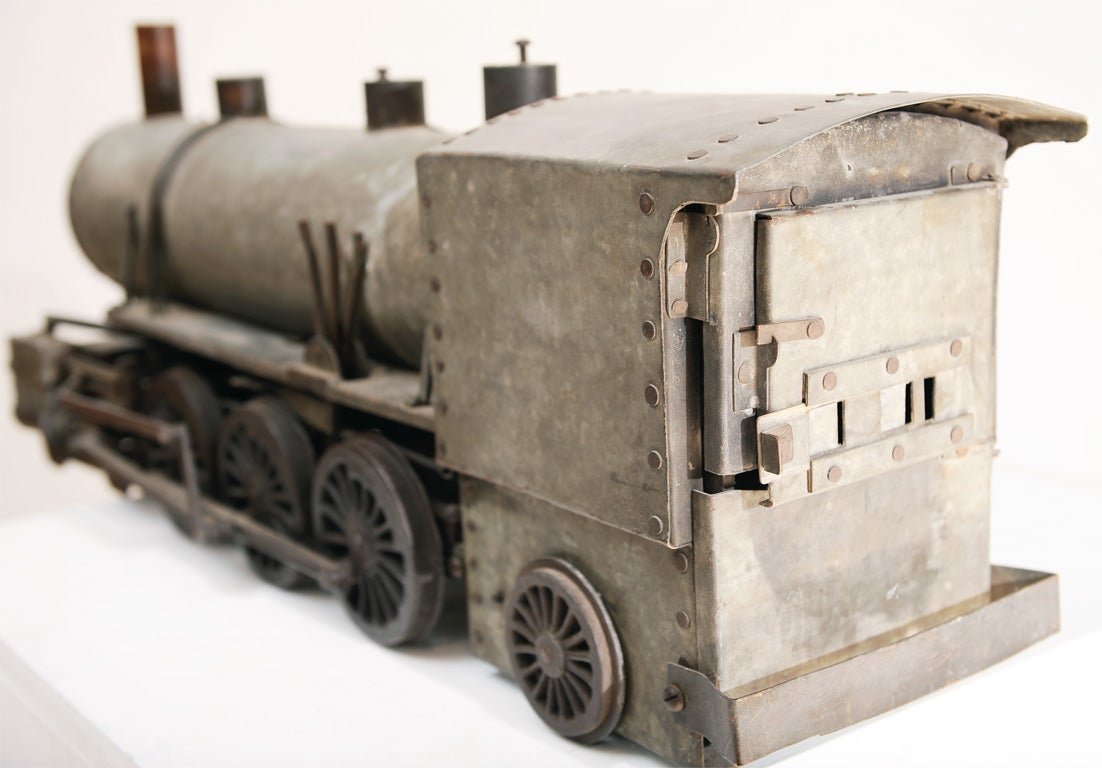 1930's Zinc and Iron Folk Art Train Model For Sale 2