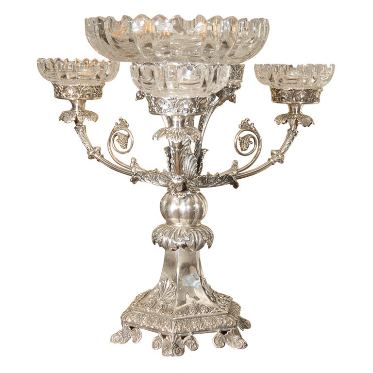 An English Sterling Epergne,  Mathew Bolton, Birmingham, 1825-26 For Sale
