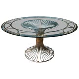Chrome Table with Etched Glass Top