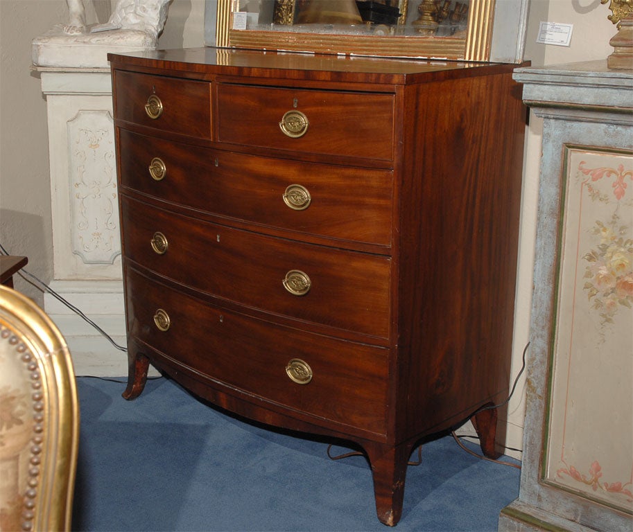 American Federal Mahogany Bowfront Chest of Drawers