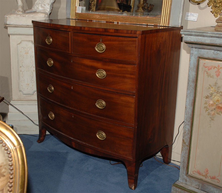 19th Century Federal Mahogany Bowfront Chest of Drawers