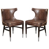 Vintage Pair of Barrel-Back Chairs