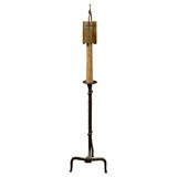 Iron Floor Lamp with Brass Half Shade