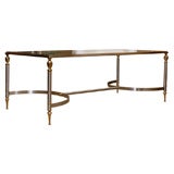 MID C STEEL & BRASS COFFEE TABLE IN THE STYLE OF JANSEN