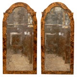 PAIR OF FAUX TORTOISE MIRRORS