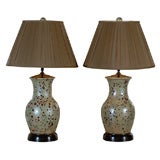 Pair of Hand Thrown Ceramic Lamps by Charlie West