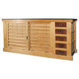 Japanese Meiji period slat top console buffet sideboard cabinet