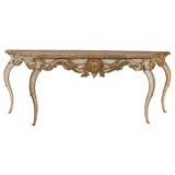 Rococo Painted and Parcel Gilt Console Table