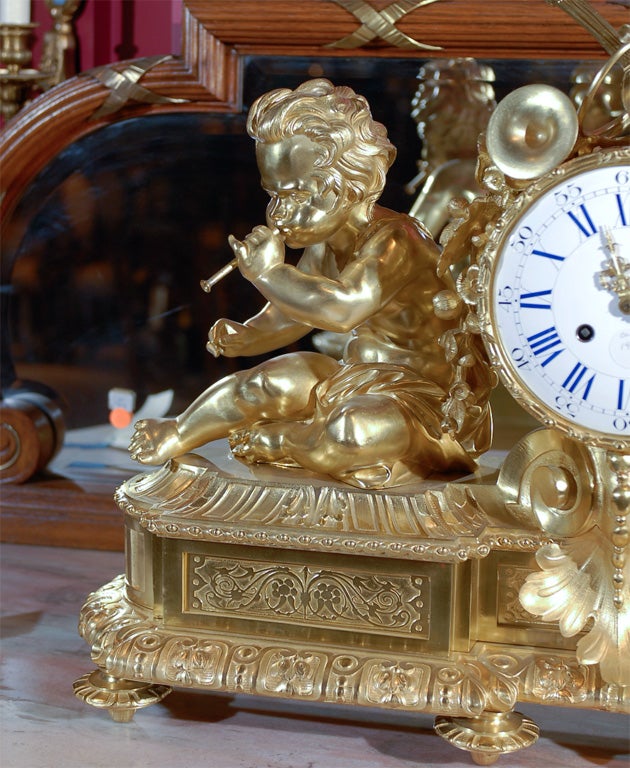 French Figural Clock For Sale