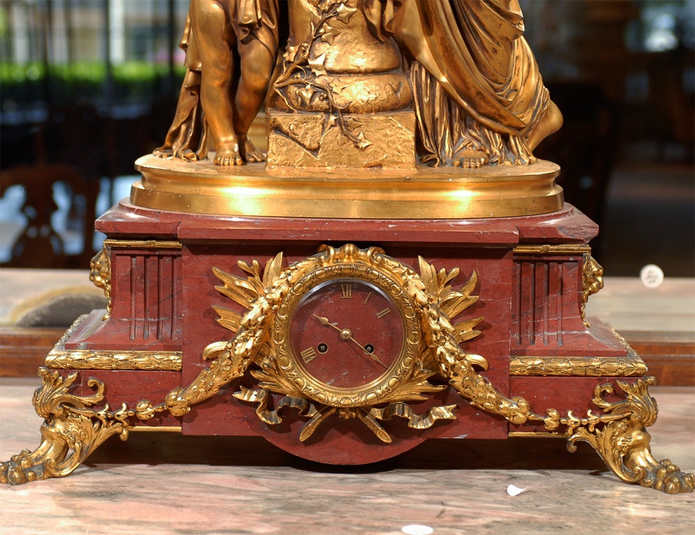Antique Figural Clock In Excellent Condition For Sale In Atlanta, GA