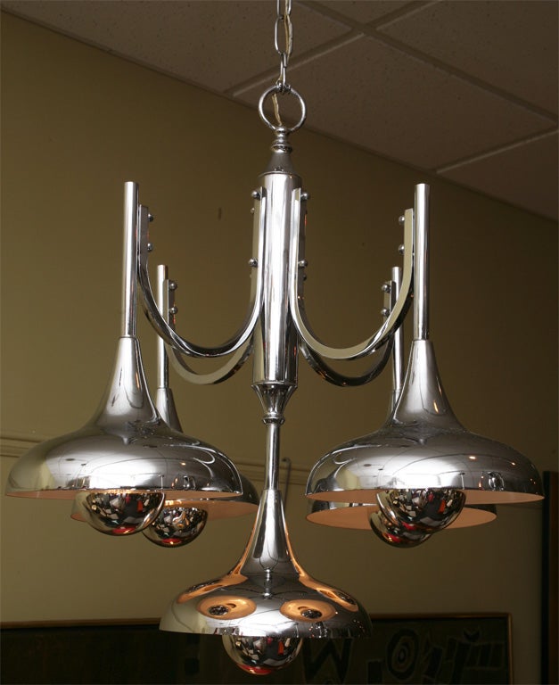 Fab Modern Chrome Bells Chandelier 1