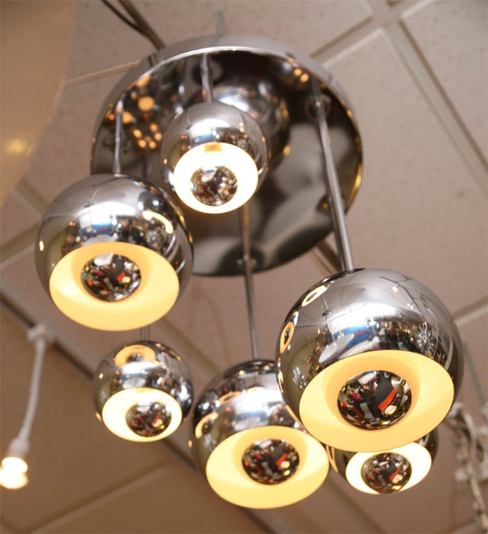 Chrome Ball Cascade Ceiling Light