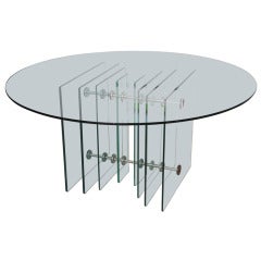 An Italian Glass and Chrome Center/Dining Table by Rimadesio