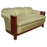 An Italian Burled Walnut Settee by Tomaso Buzzi