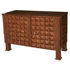 A  Fine French Modern Parquetry Inlaid  Door Credenza