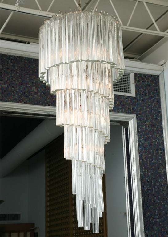 The polished chrome corona with crystal rods radiating in a concentric circular pattern- please note 48