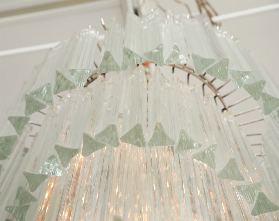 A Monumental Camer Glass Crystal and Polished Chrome Chandelier 2