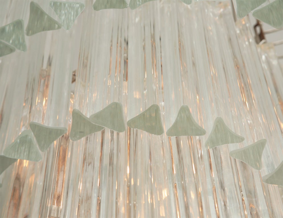 A Monumental Camer Glass Crystal and Polished Chrome Chandelier 4